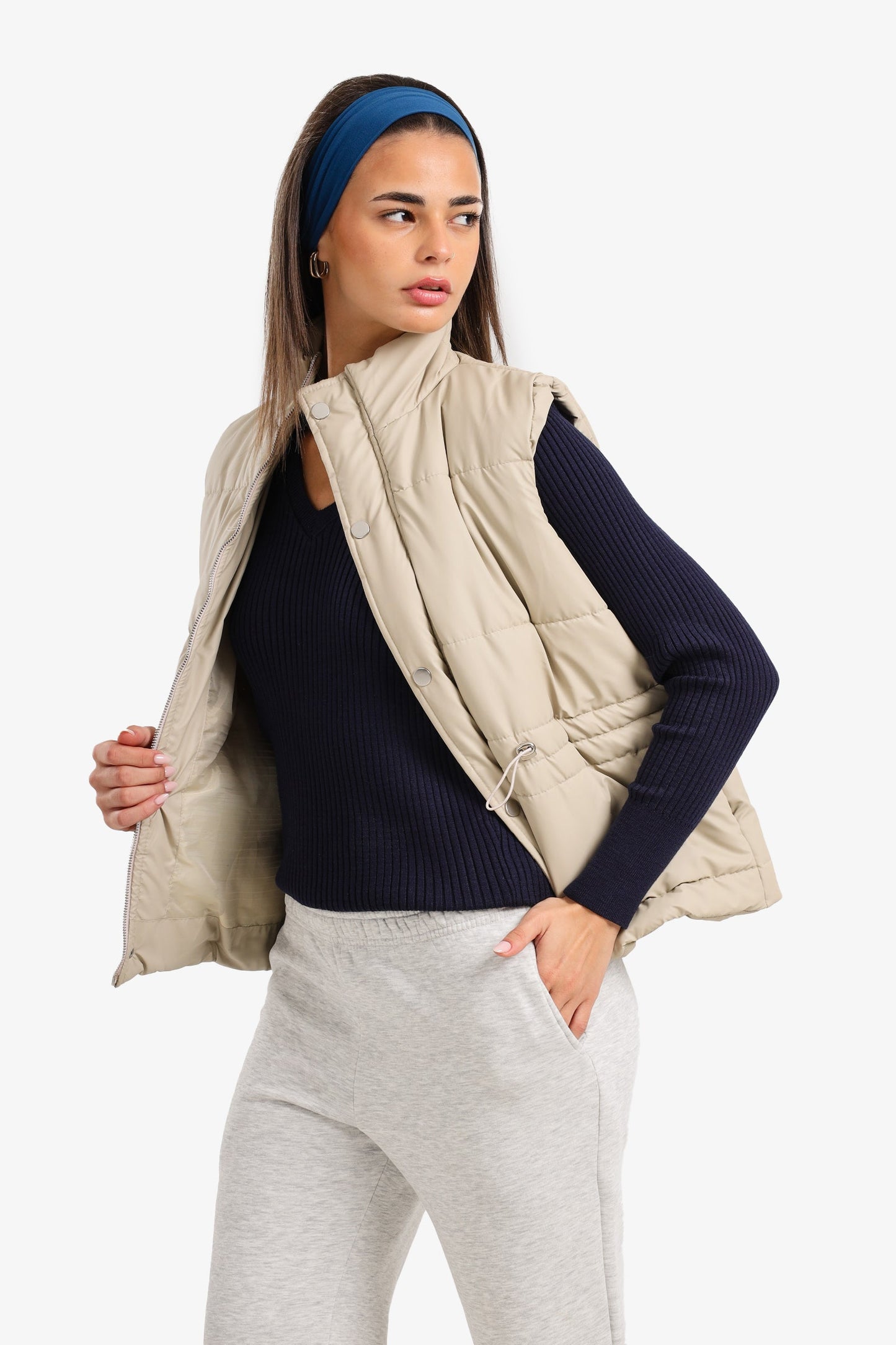 High Neck Puffer Vest