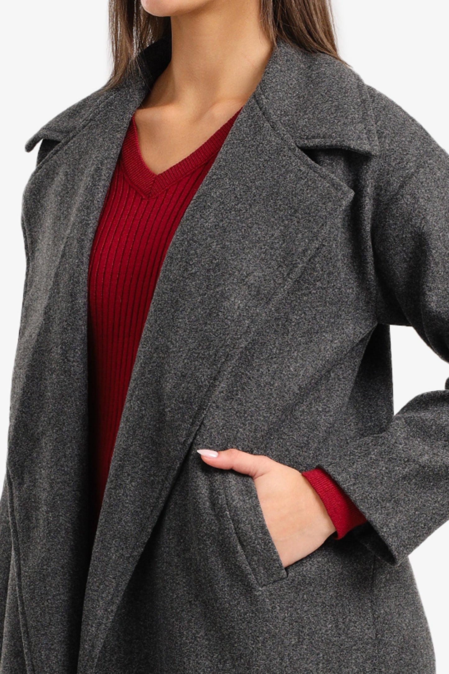 Notch Collar Midi Coat