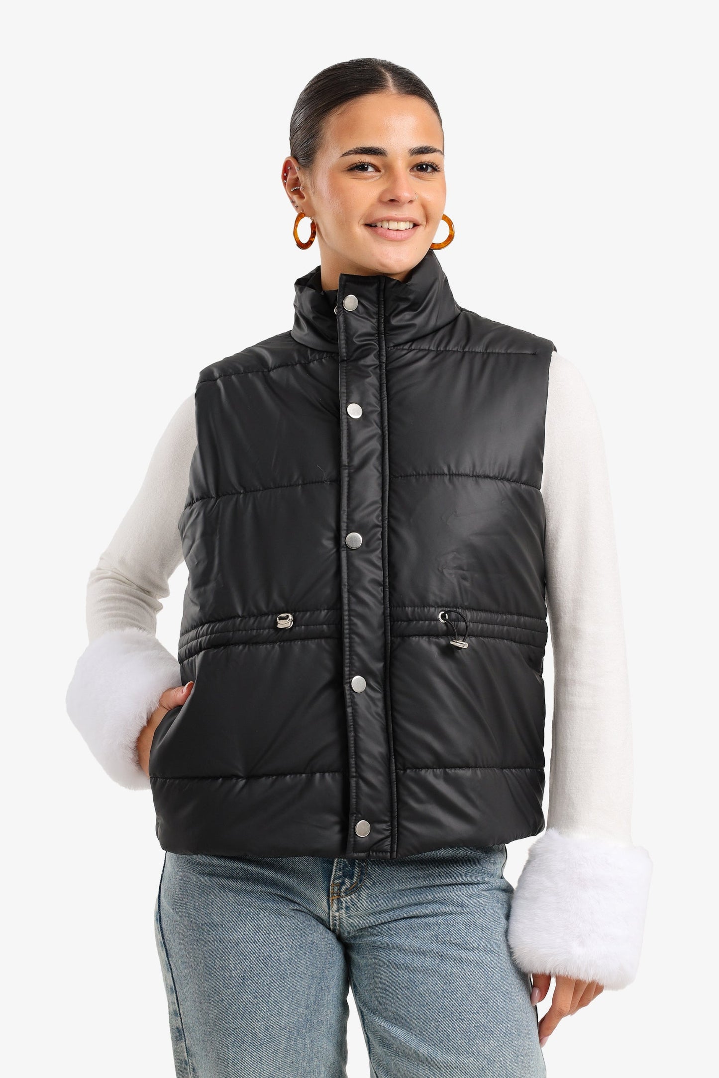 High Neck Puffer Vest