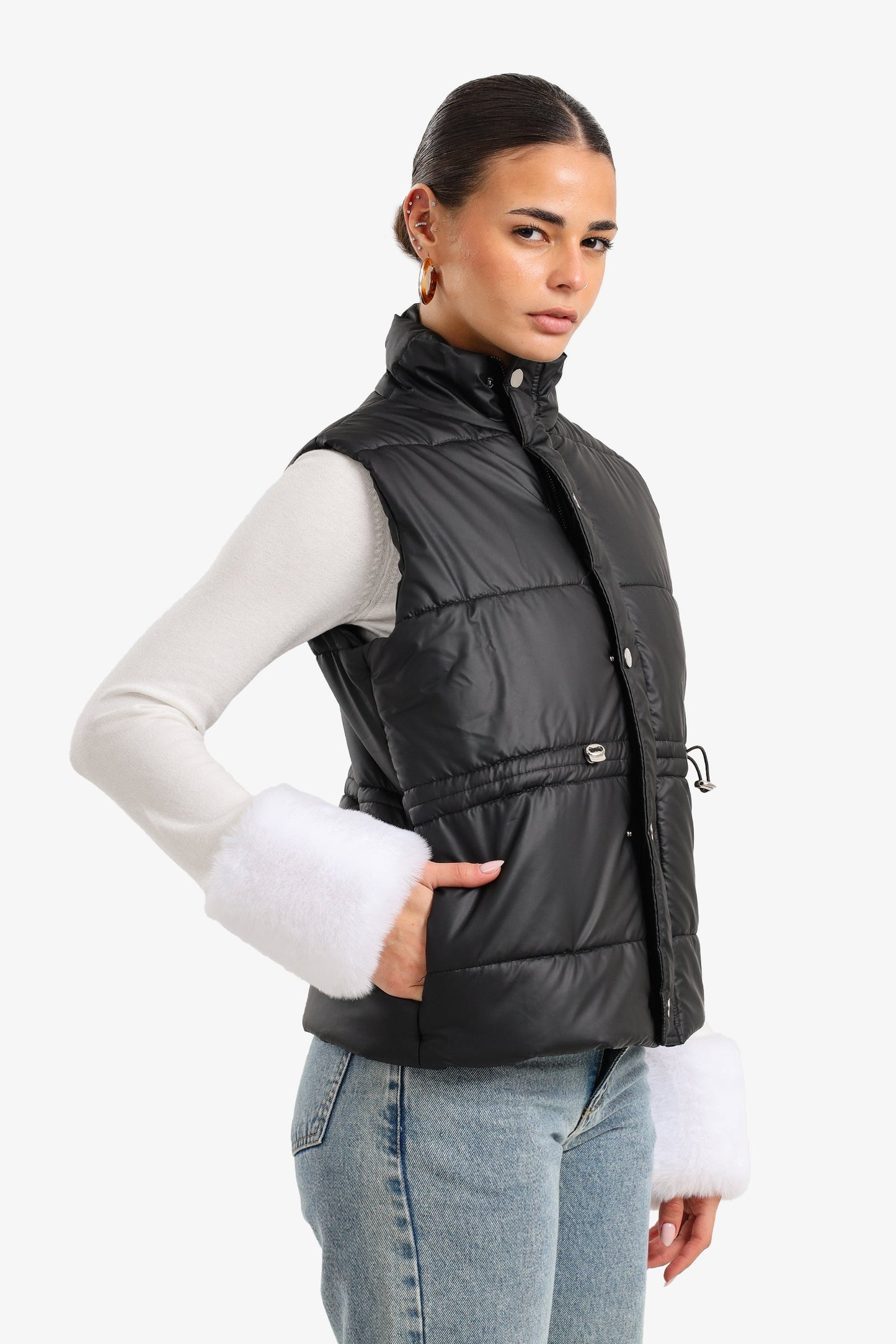 High Neck Puffer Vest