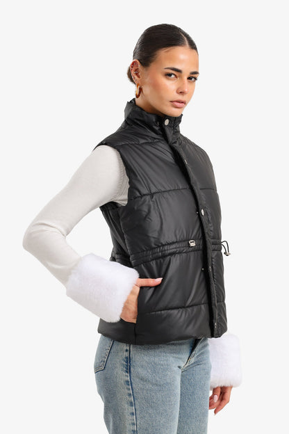 High Neck Puffer Vest