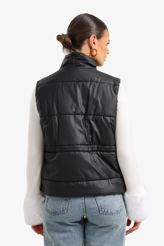 High Neck Puffer Vest