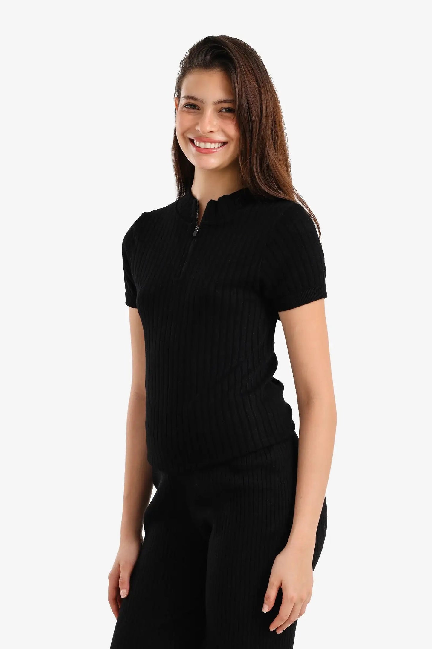 Ribbed Short Sleeve Top