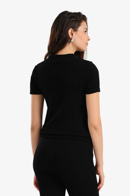 Ribbed Short Sleeve Top