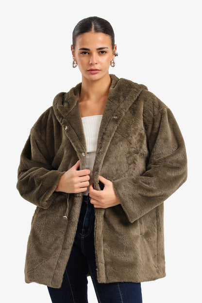 Cozy Hooded Faux Fur Coat