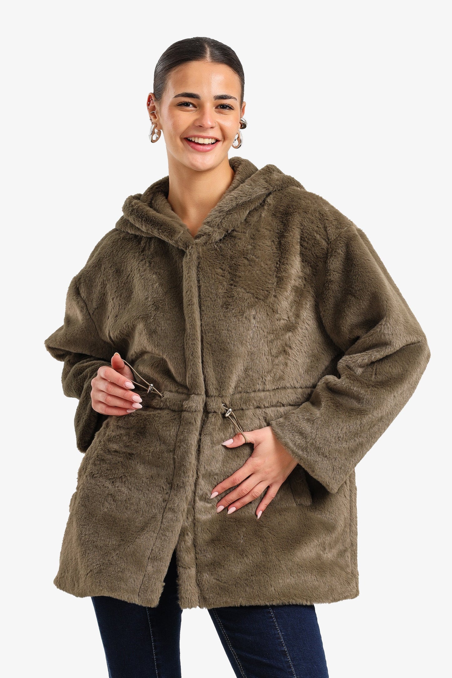 Cozy Hooded Faux Fur Coat