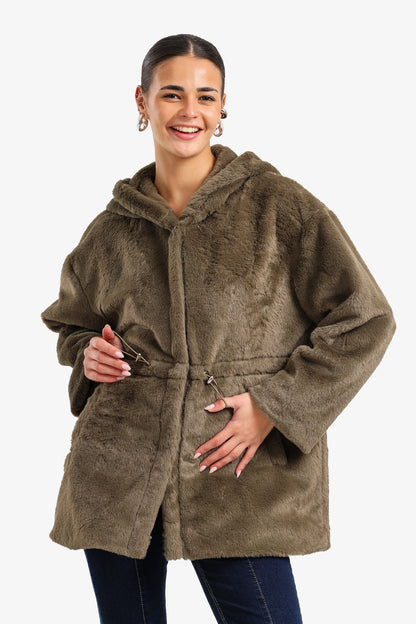 Cozy Hooded Faux Fur Coat
