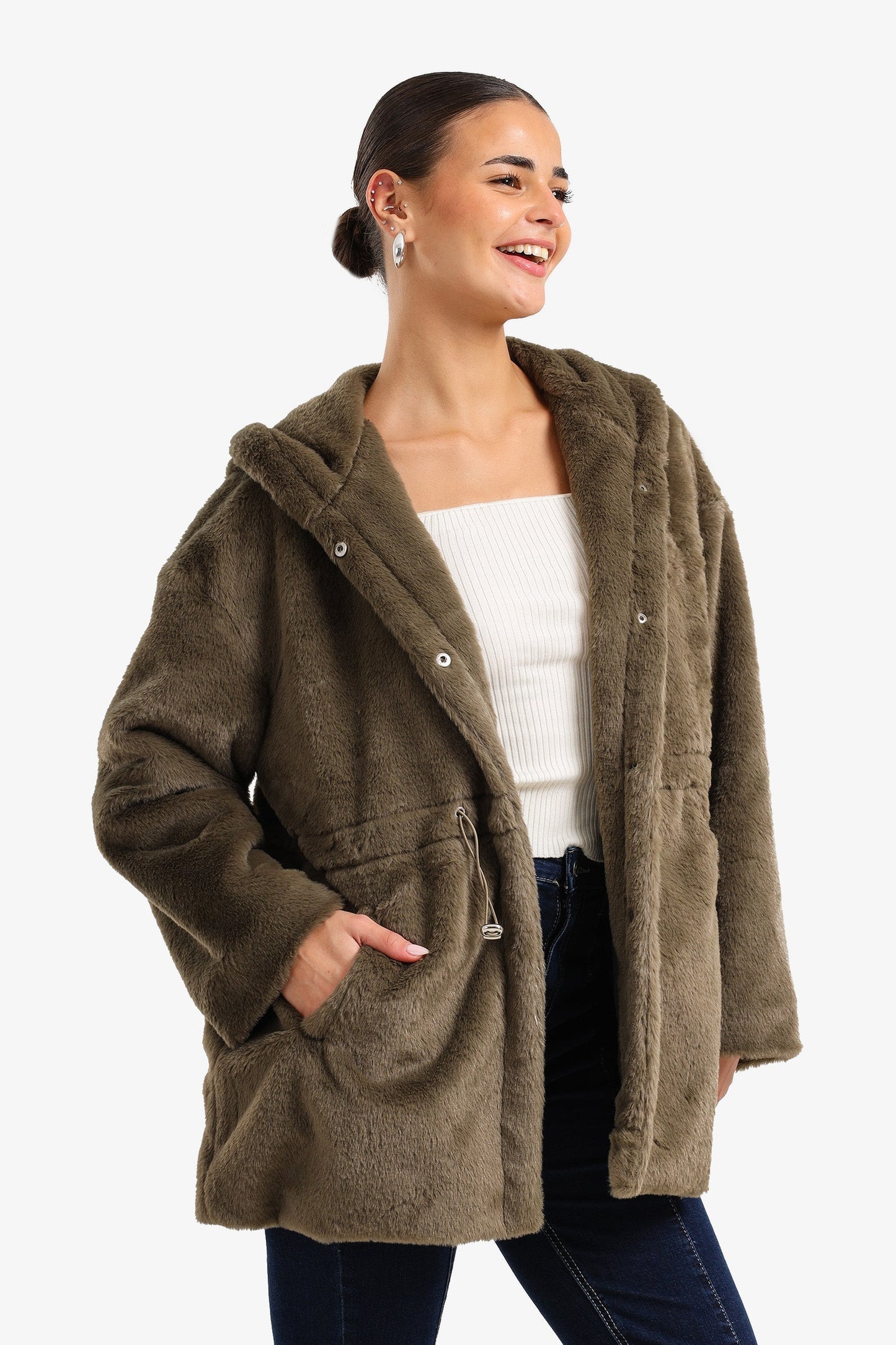 Cozy Hooded Faux Fur Coat