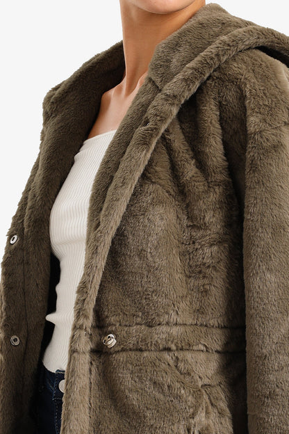 Cozy Hooded Faux Fur Coat