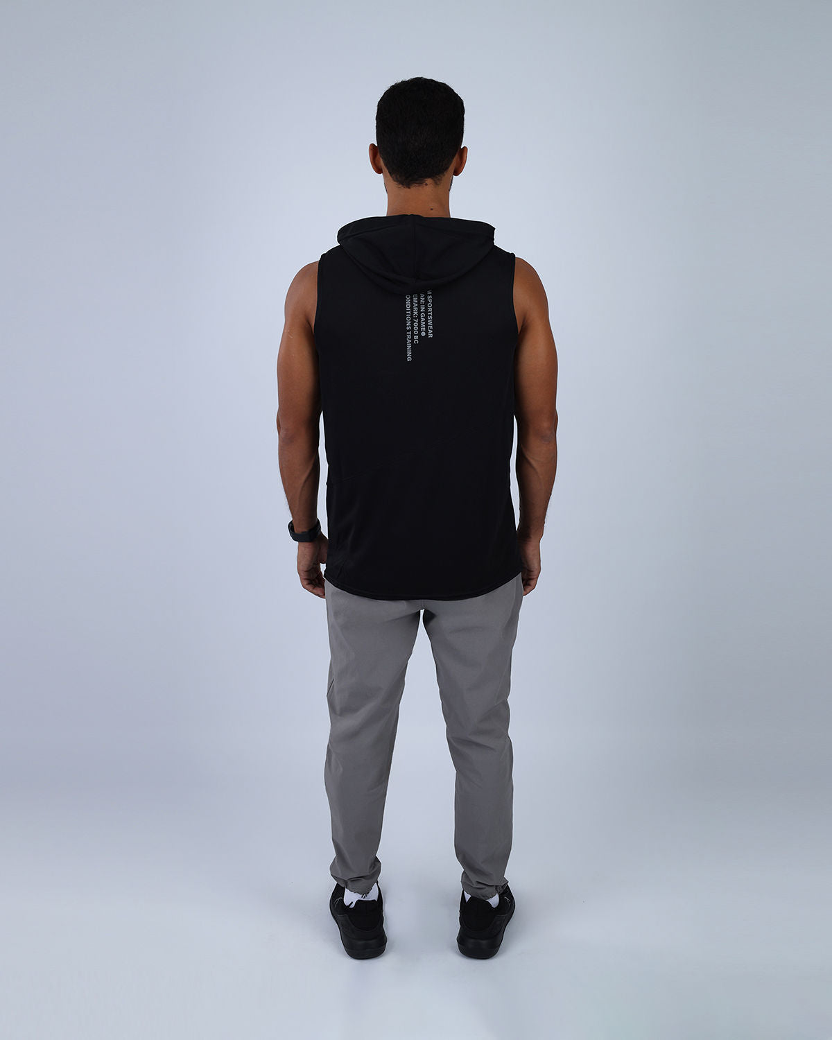 Black Sleeveless Breathable Hoodie