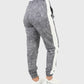 ATUM| Gym Track Pants With Side Panel - Black with White printed