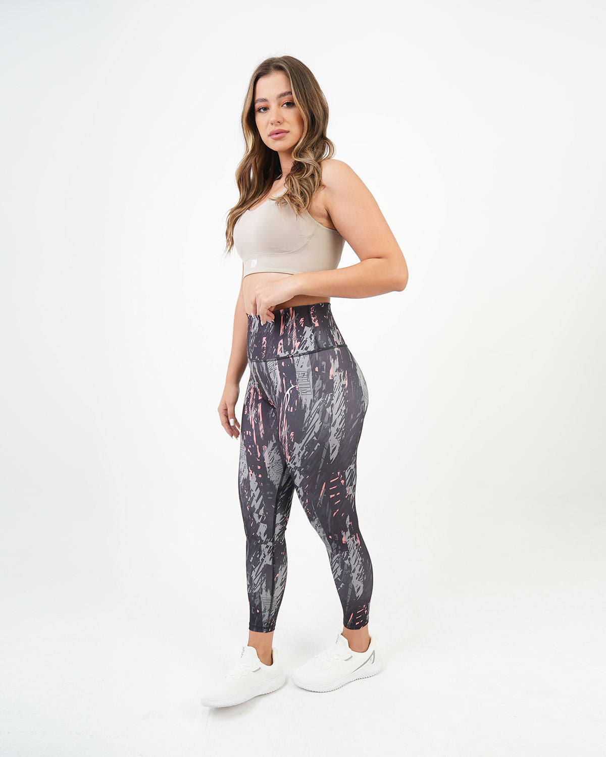 ATUM| Marble Printed Women's Leggings - Gray