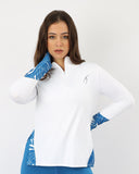 White Quarter Zip-up Top