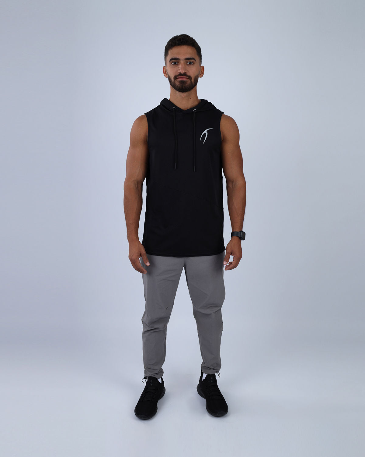 Black Sleeveless Breathable Hoodie