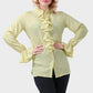 Smoky Cupro Shirt with Ruffled Trim