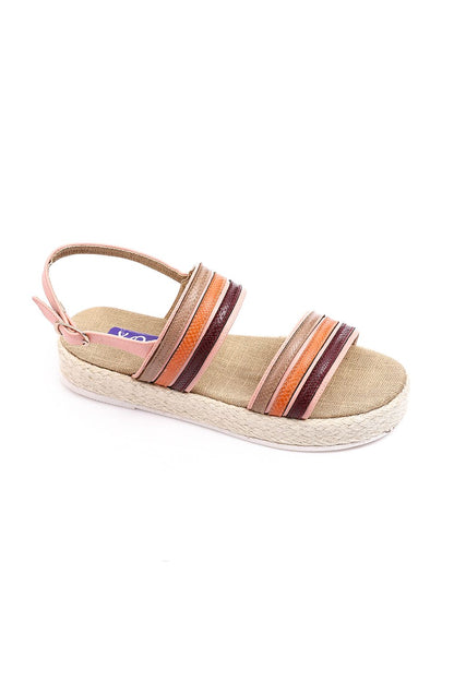 Rose Comfy Striped Leather Sandal
