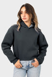 Shechick Unfinished Style Cropped Hoodie