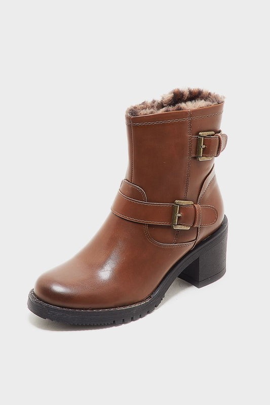 Shoeroom Side Buckle Half Boots