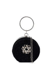 Mr.Joe Glittery Clutch Decorated With Front Flower