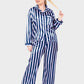 Shechick Bi-Tone Striped Satin Pajama Set