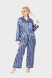 Shechick Bi-Tone Striped Satin Pajama Set