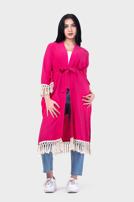 كيمونو مطرز بظهر كاجوال