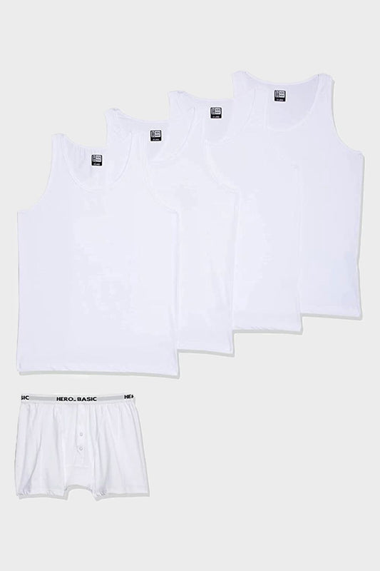 Hero Basic Set Of 4 Tank Top With Boxer