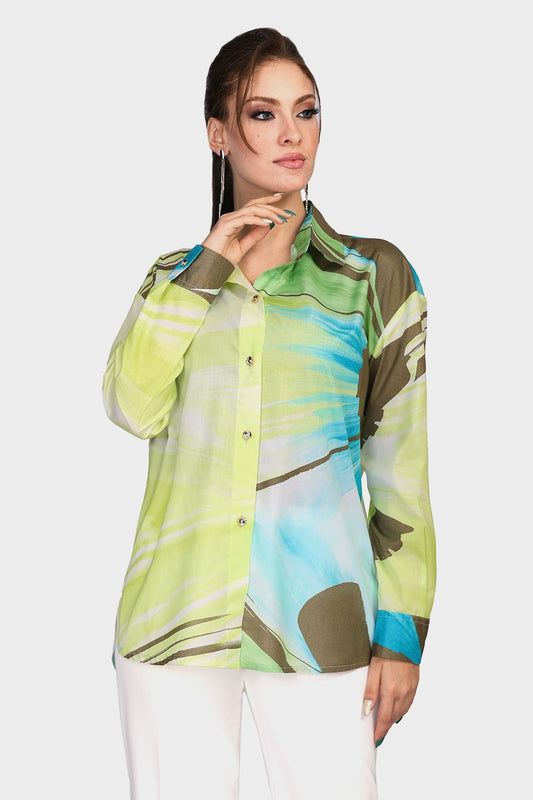 Smoky Colorful Prints Shirt