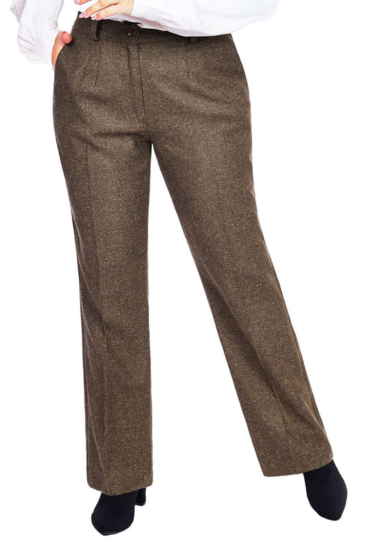 Smoky Classic Tweed Straight Leg Trousers