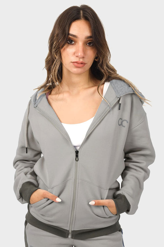 Shechick Bi-Tone Zip-up Hoodie