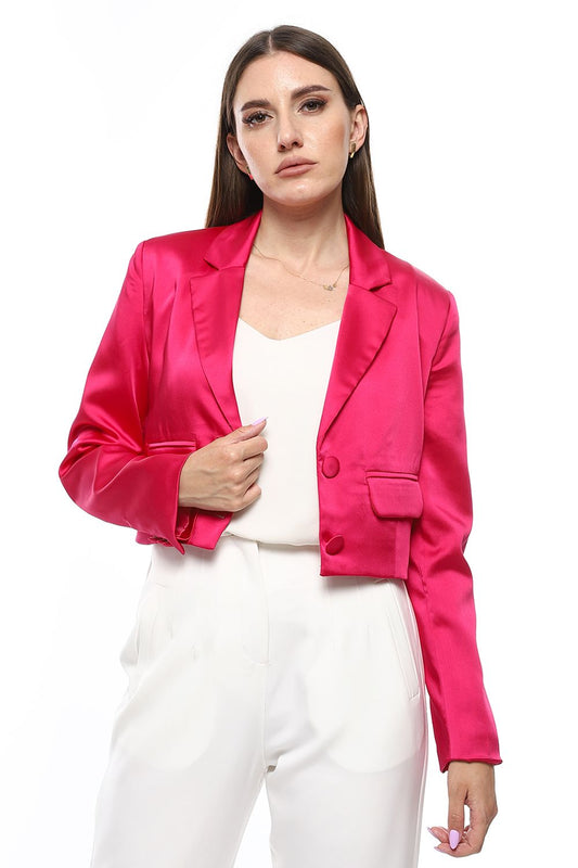 Satin Cropped Blazer