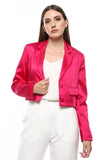 Mr.Joe Satin Cropped Blazer