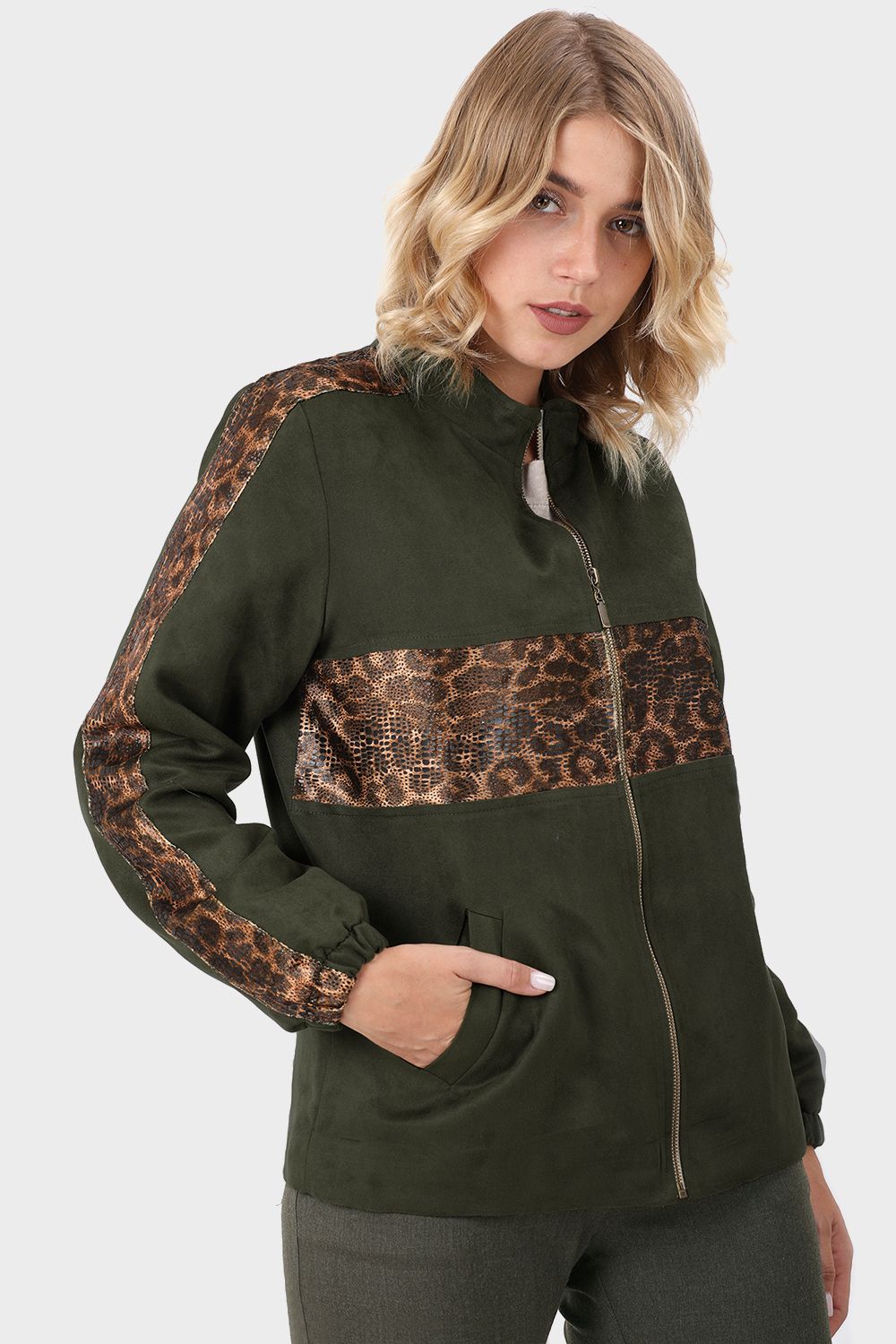 Smoky Plain Jacket with Tiger Print