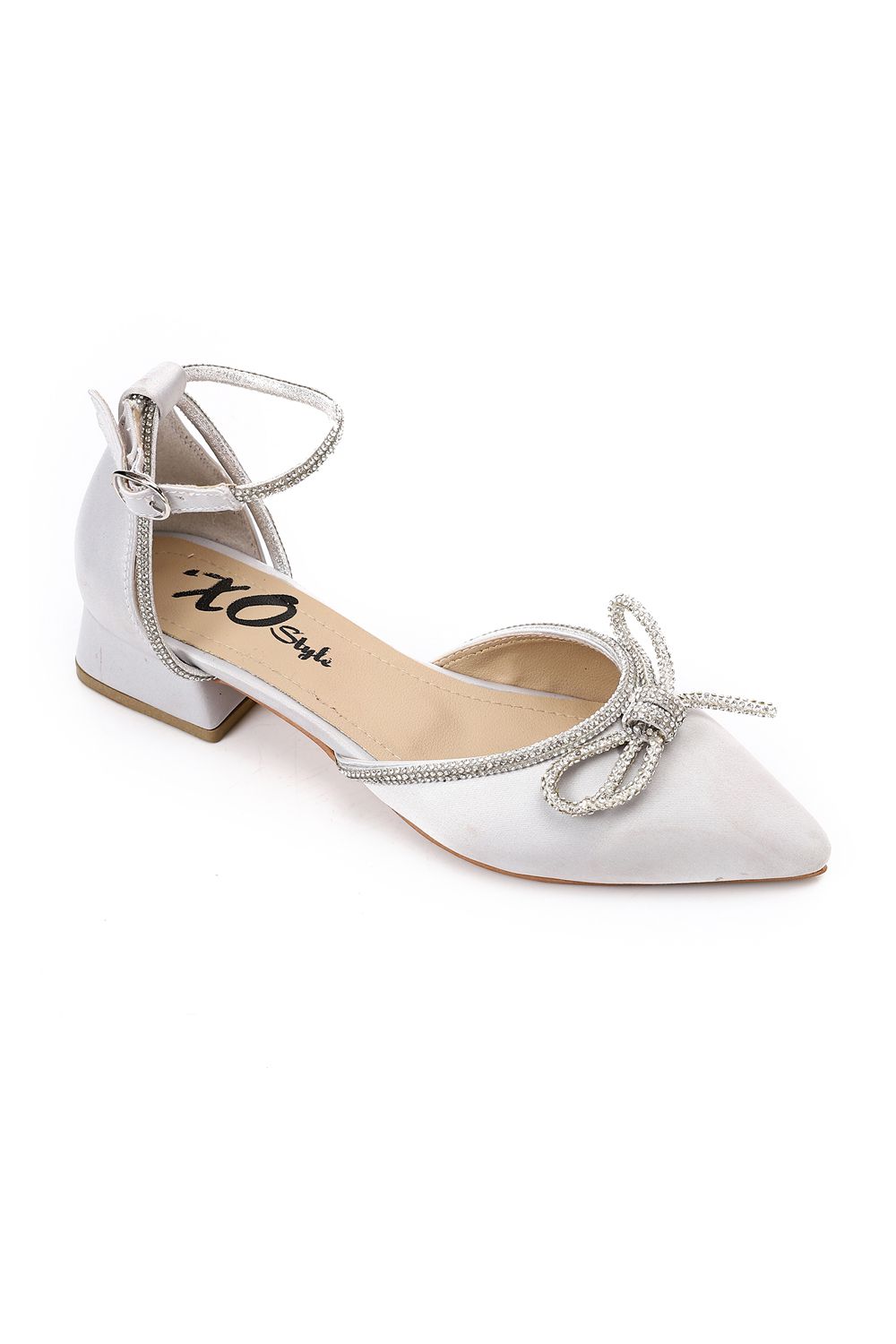 XO Style Fashionable Strassed Strap Heeled Shoes