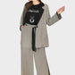 Smoky Casual Set of Jacket with Tie-Belt and Pants