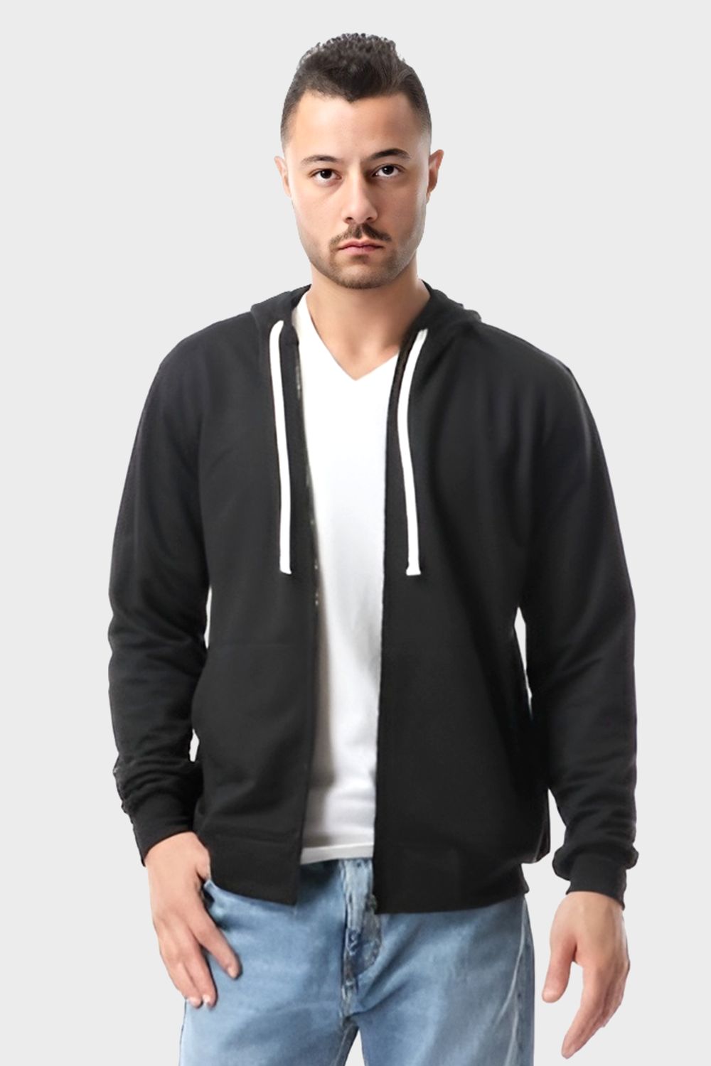 Izor Zipped Hoodie with Front Pockets