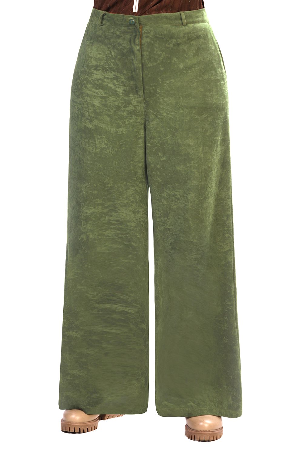 Smoky Solid Wide Leg Pants