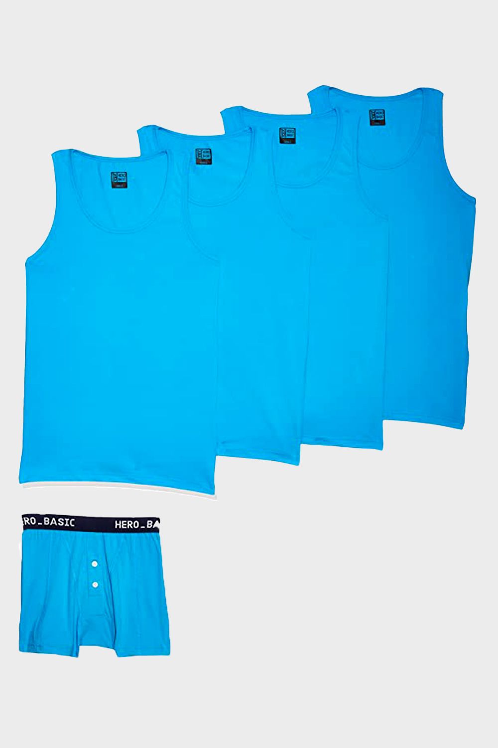 Hero Basic Set Of 4 Tank Top With Boxer