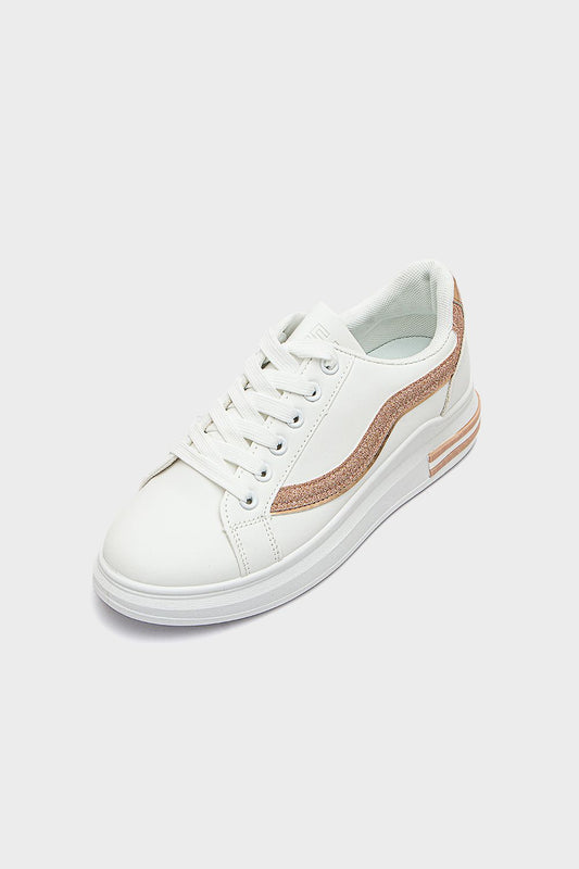 Shoeroom Leather Sneakers with Glitter Side