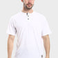 Cotton Basic Buttoned Neckline T-Shirt