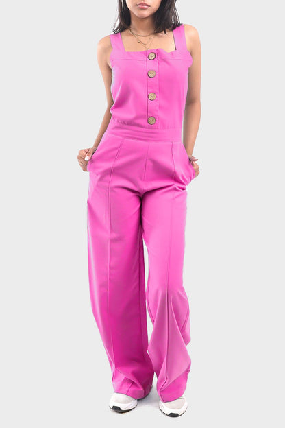 Okoye Hot Pink Sleeveless Jumpsuit