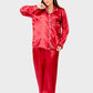 Shechick Solid Satin Pajama Set of Top and Pants