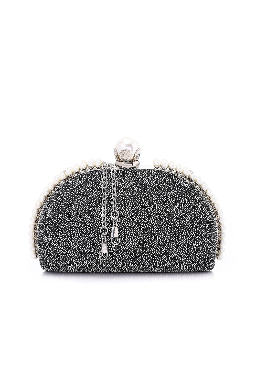 Mr.Joe Stylish Decorative Pearls Clutch