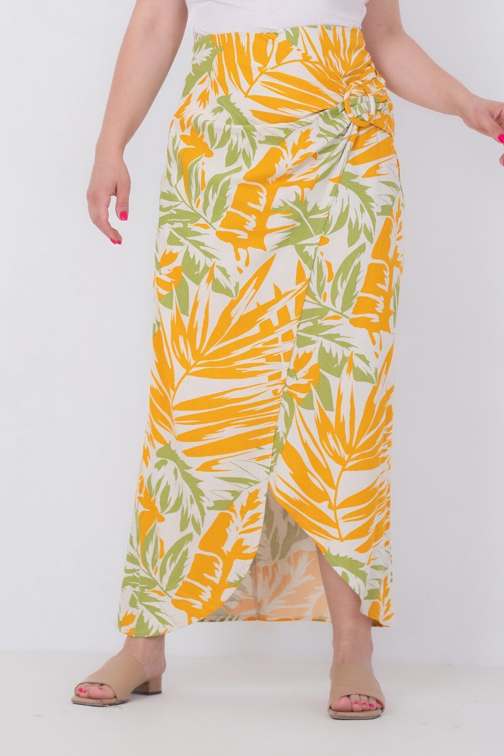 Miss Venus Summer Floral Linen Skirt