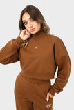 Shechick High Neck Crop Sweatshirt