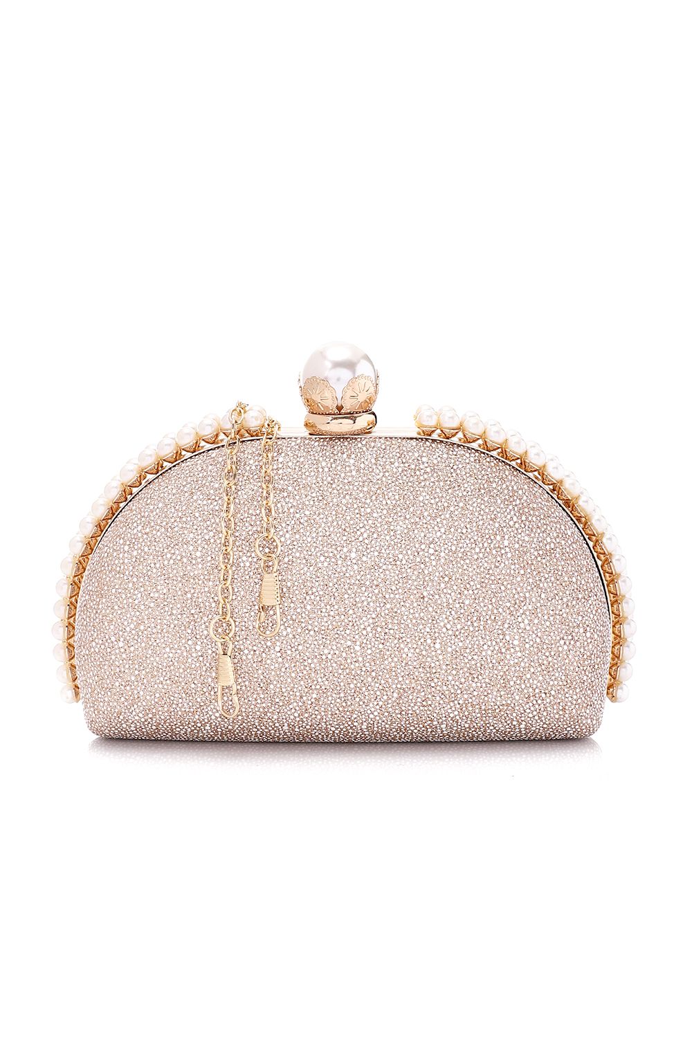 Mr.Joe Stylish Decorative Pearls Clutch