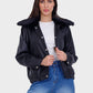 Miss Venus Leather Jacket with Fur Collar