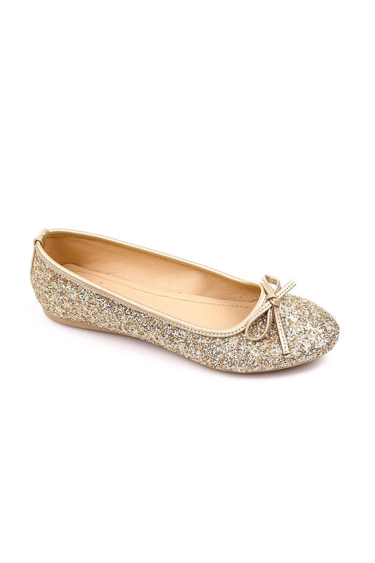 Gold Comfortable Glittery Ballerina