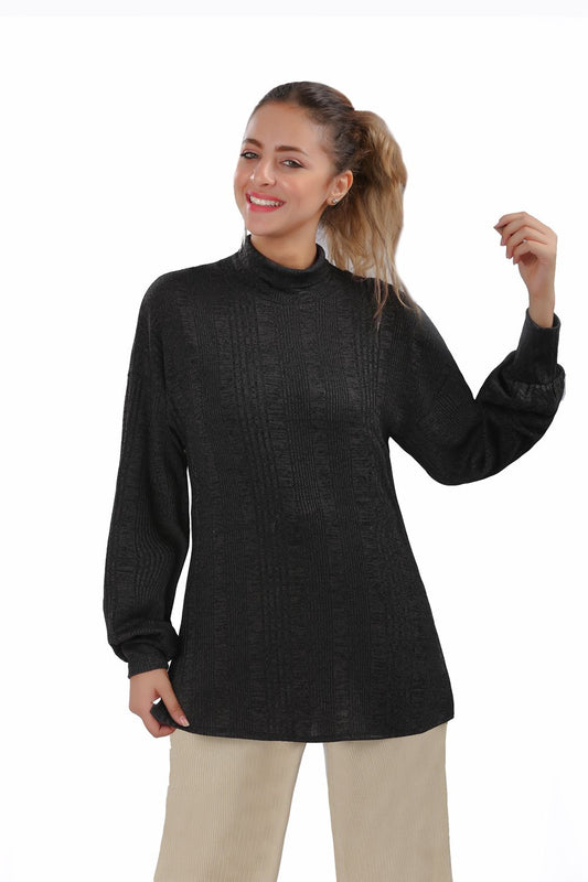 Smoky Knitted High Collar Pullover