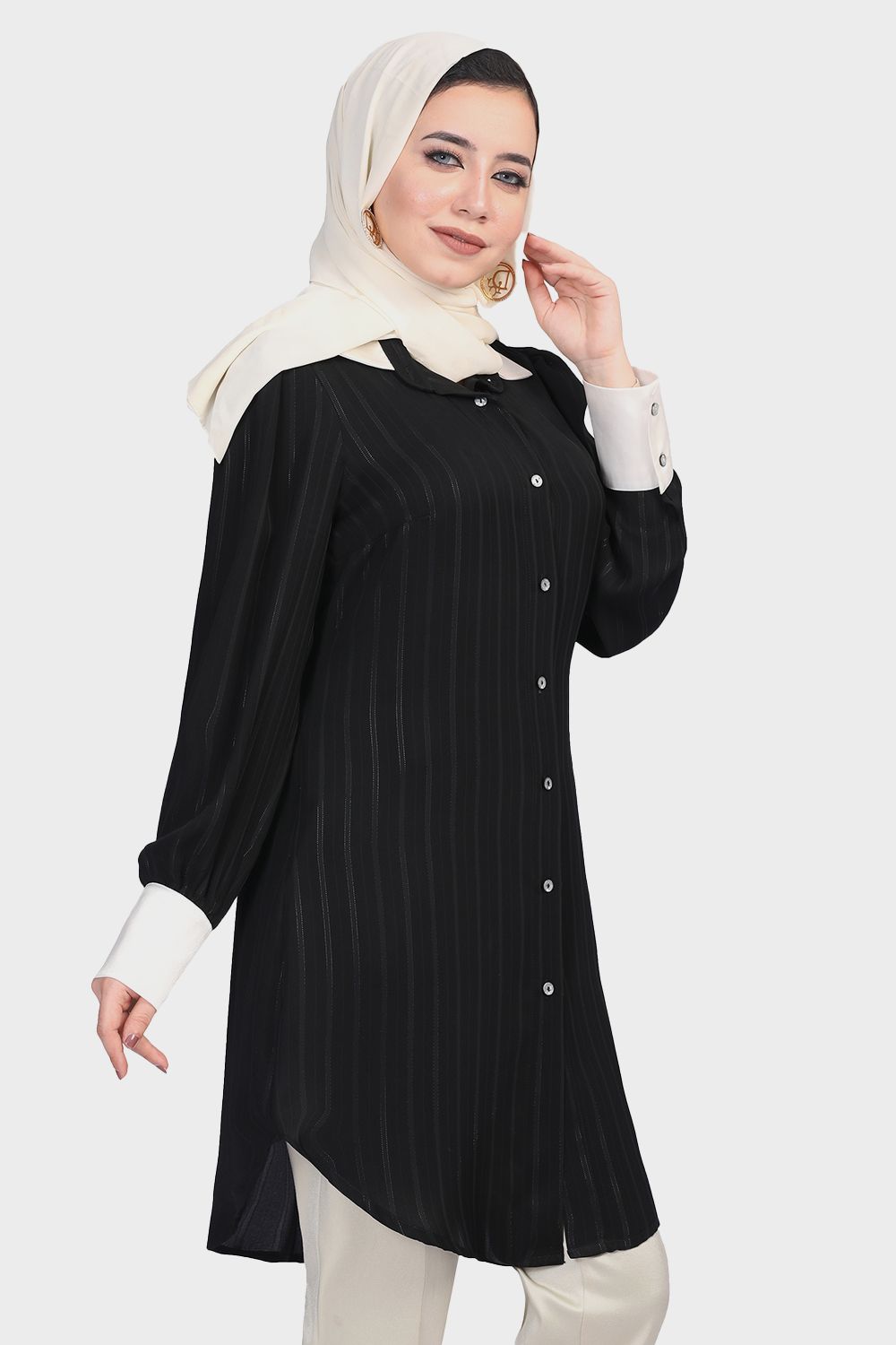 Smoky Striped Long Shirt